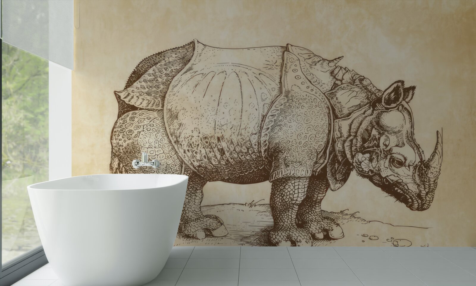 Papier peint rhinocéros fort