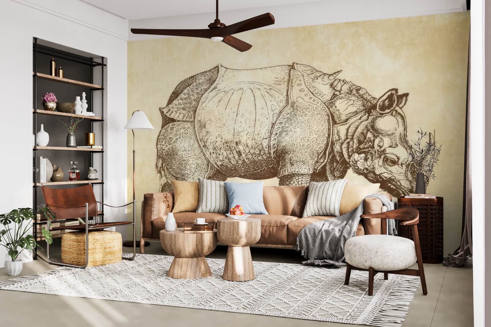 Papier peint rhinocéros fort