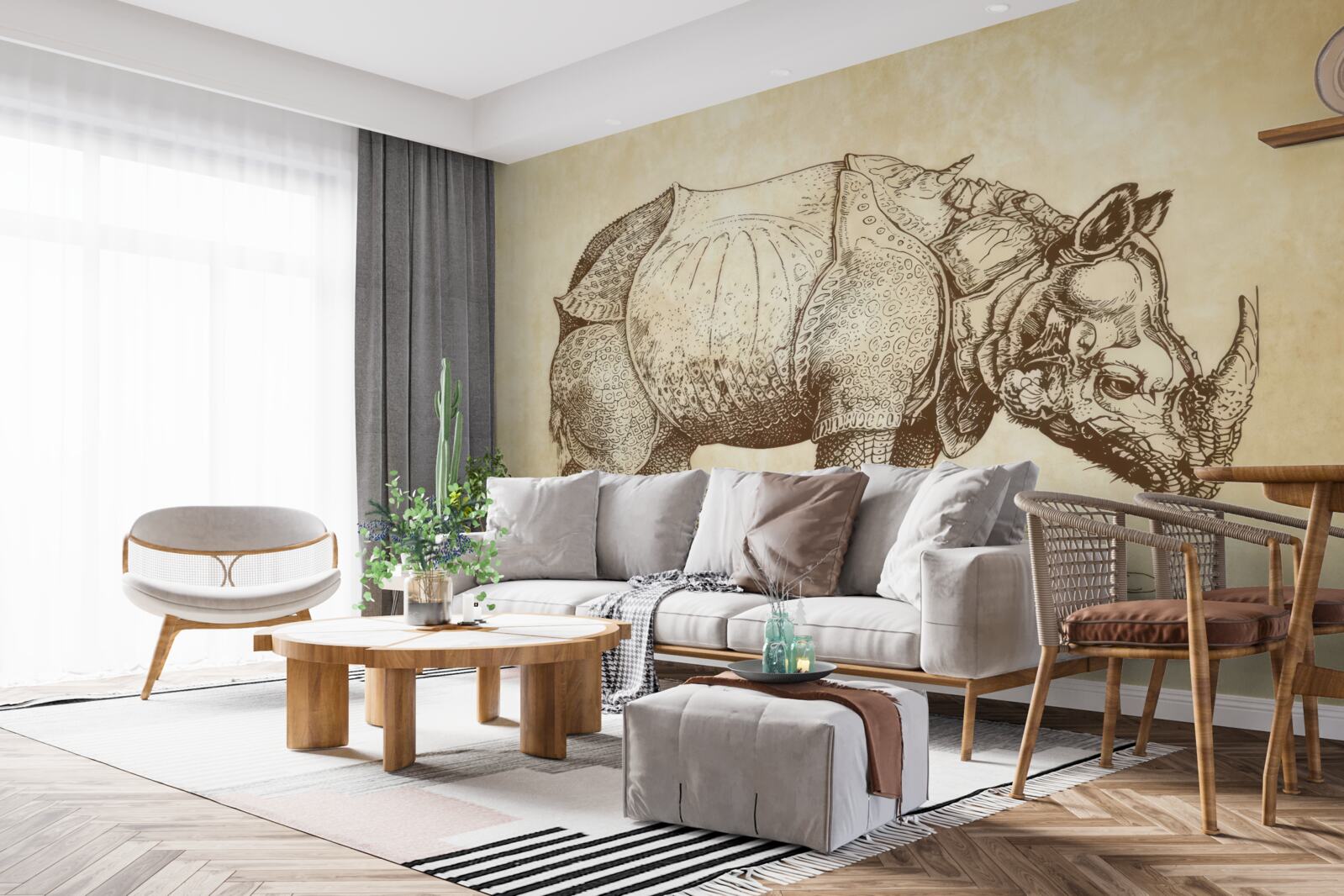 Papier peint rhinocéros fort