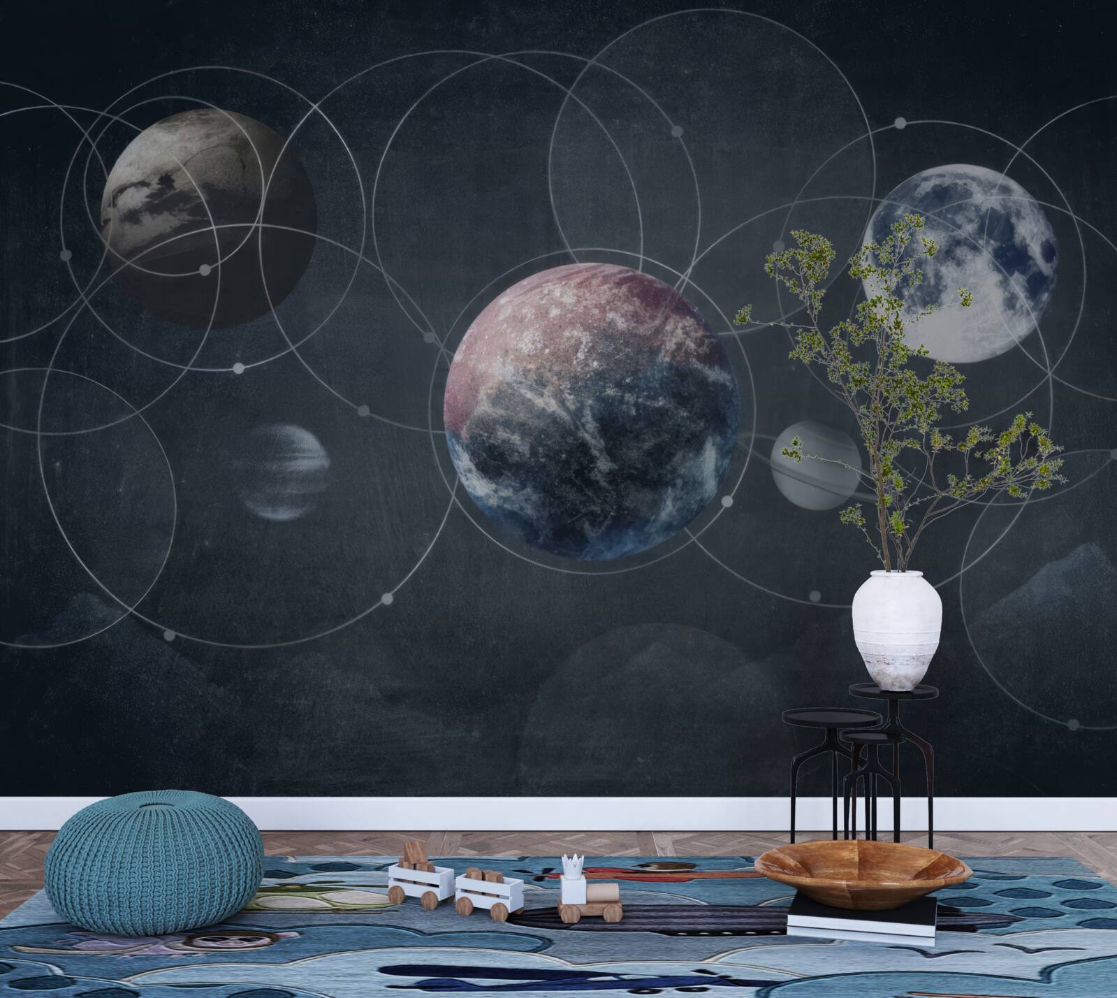 Papier peint les planètes du système solaire