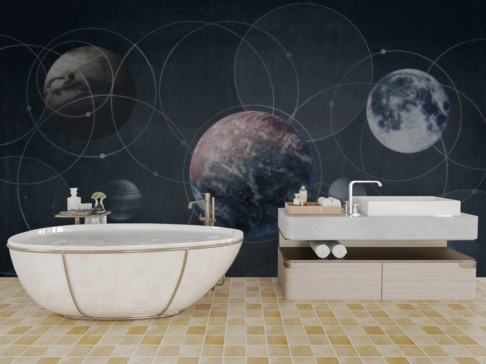 Papier peint les planètes du système solaire