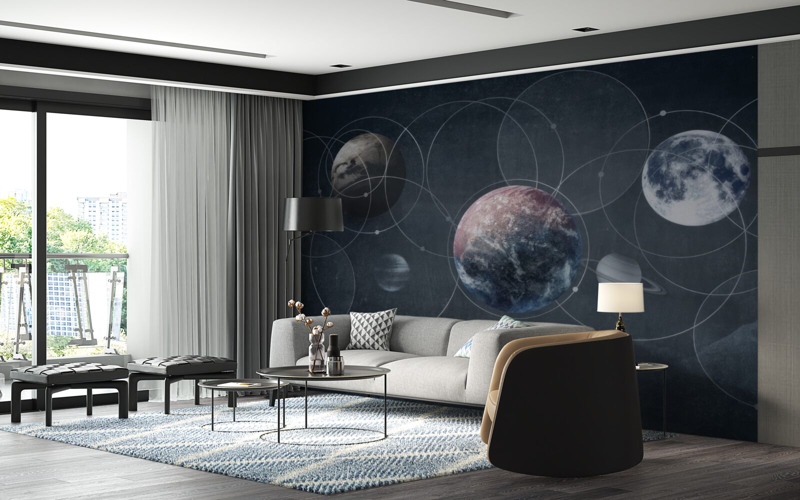 Papier peint les planètes du système solaire