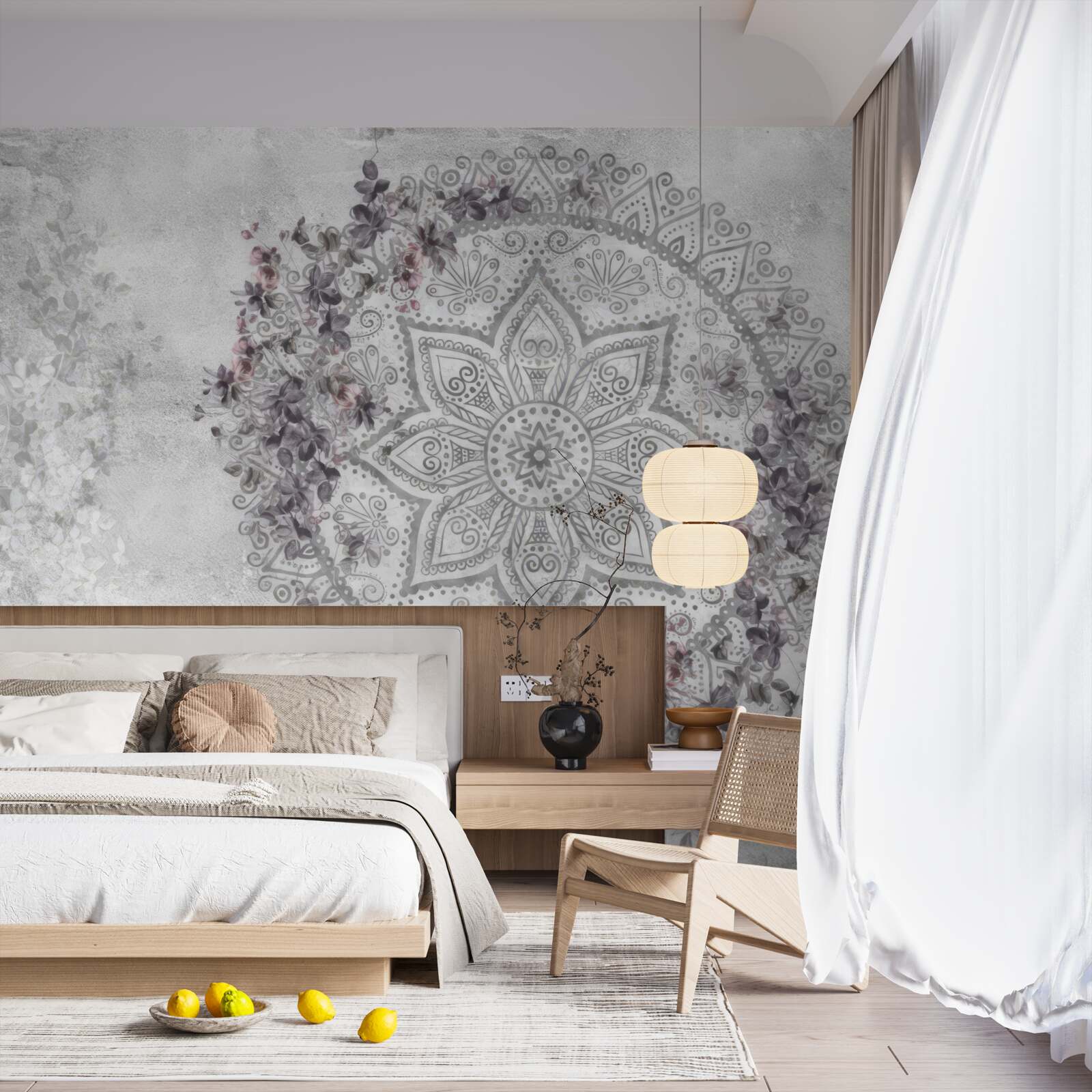 Papier peint belle image parmi les fleurs