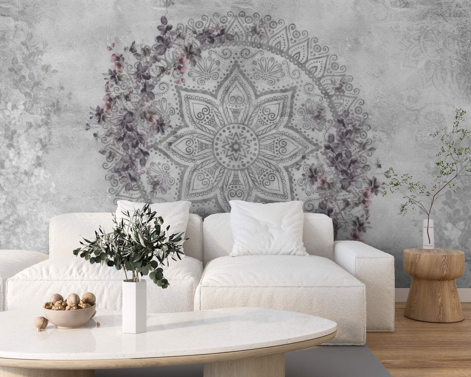 Papier peint belle image parmi les fleurs