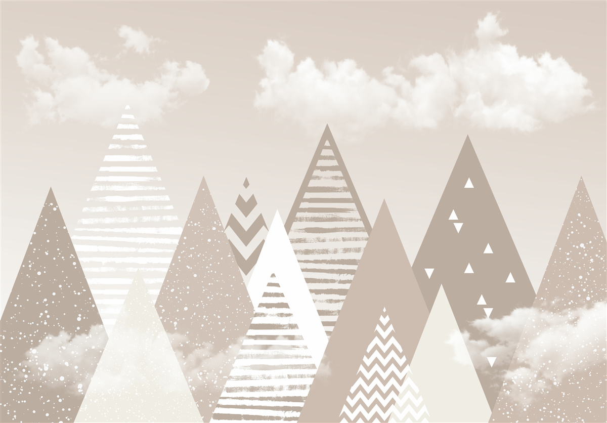 Papier peint montagnes de nuages en abstraction