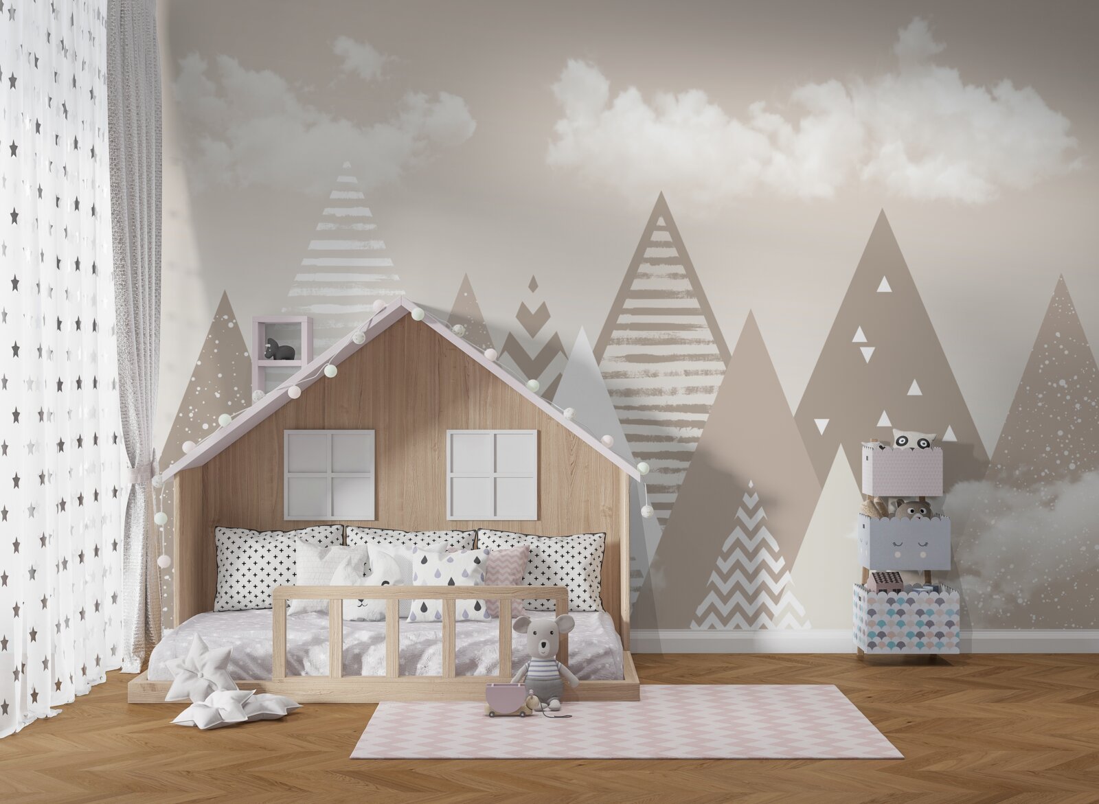 Papier peint montagnes de nuages en abstraction