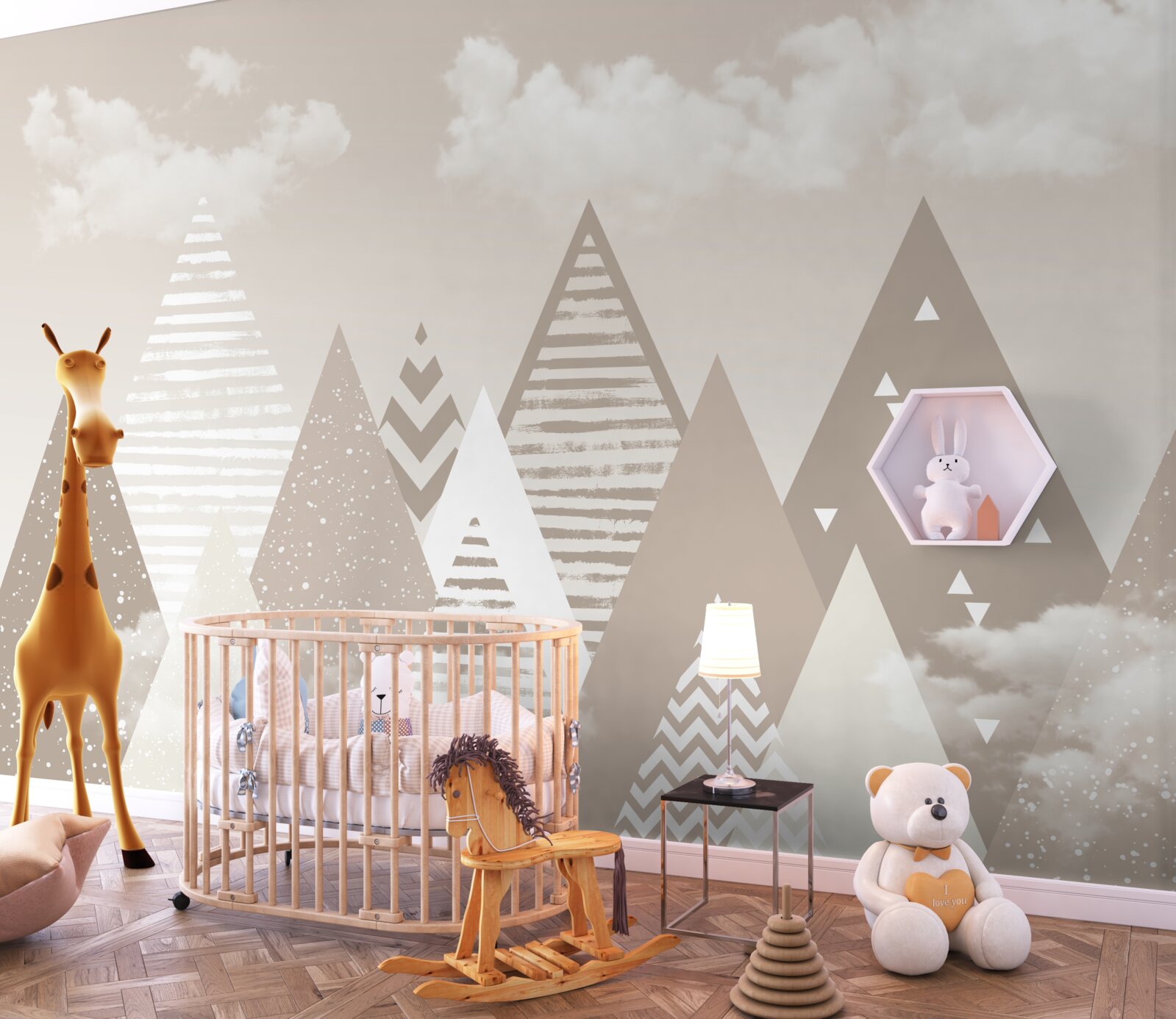 Papier peint montagnes de nuages en abstraction