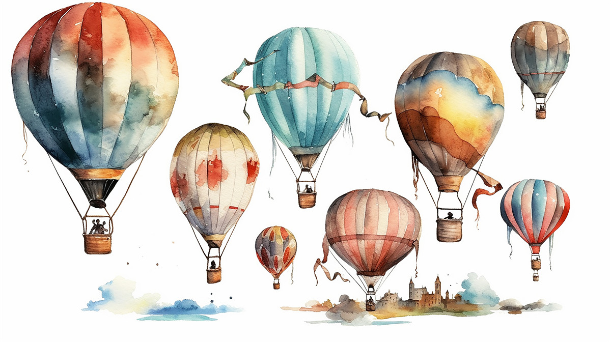 Papier peint un spectacle de montgolfières a lieu au-dessus de la ville