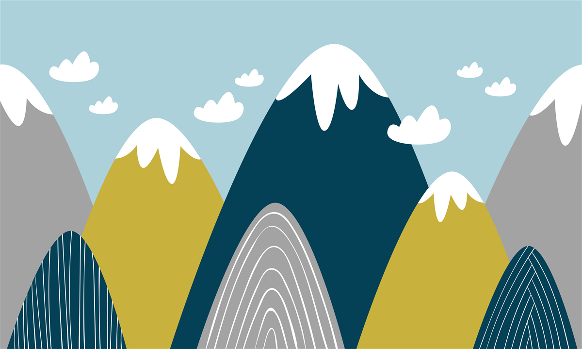 Papier peint pics montagneux couverts de neige