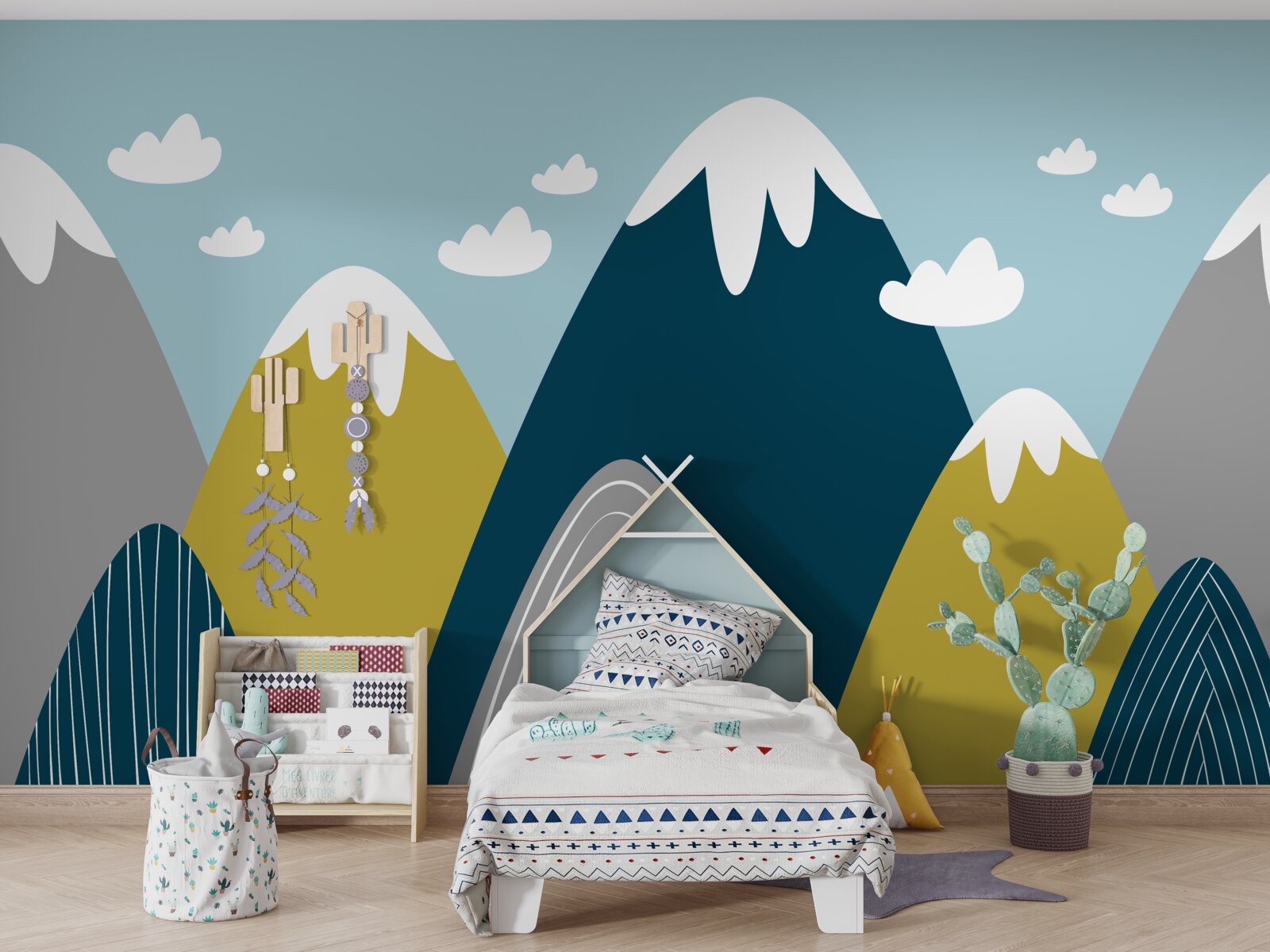 Papier peint pics montagneux couverts de neige