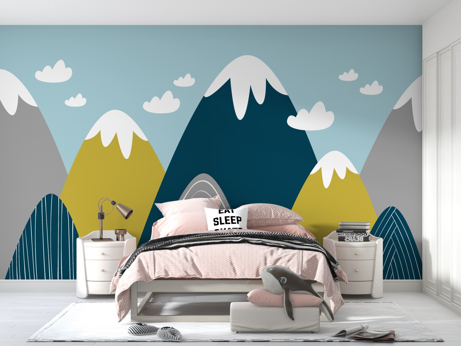 Papier peint pics montagneux couverts de neige