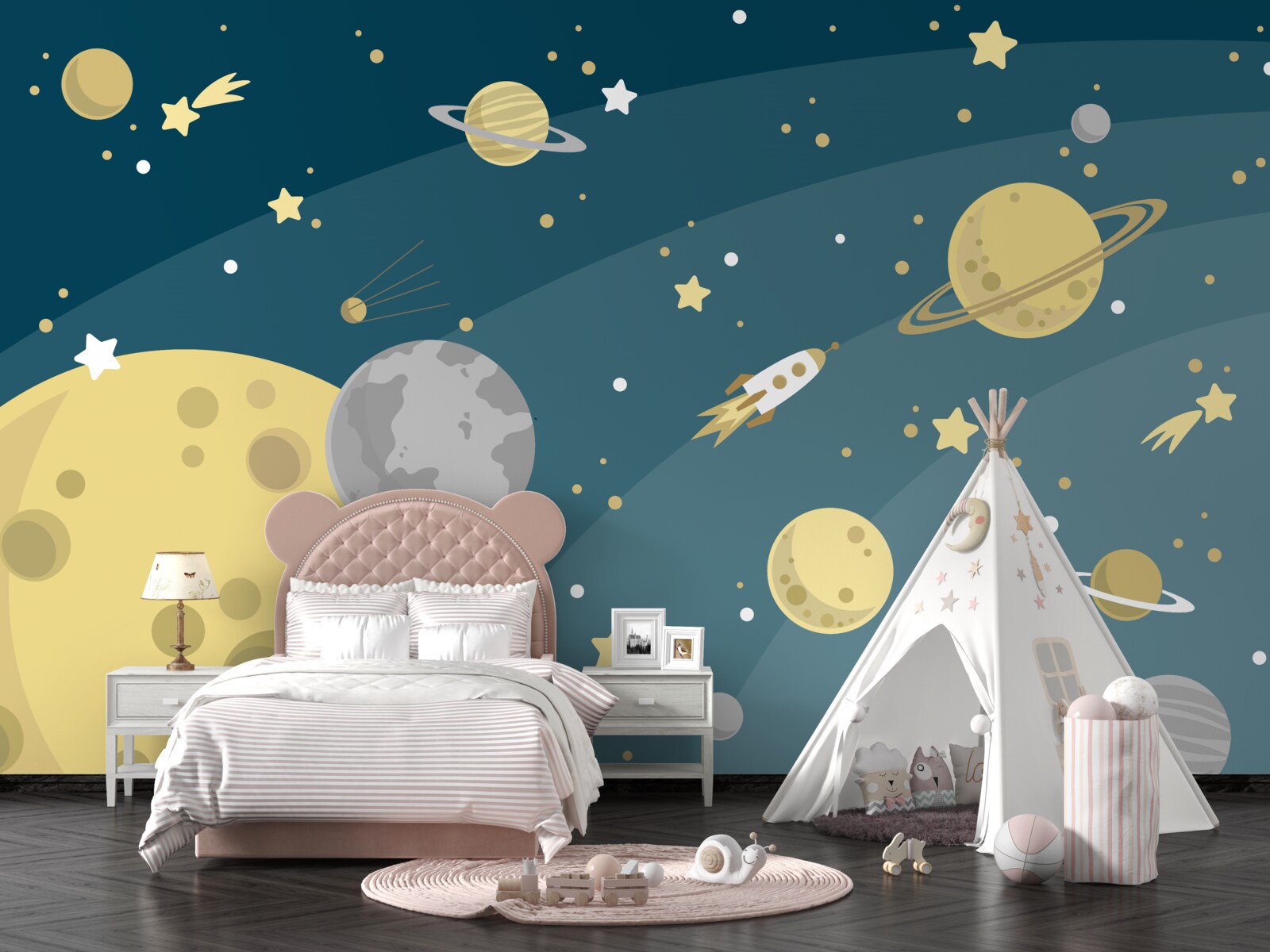 Papier peint étoiles et planètes dans l'espace