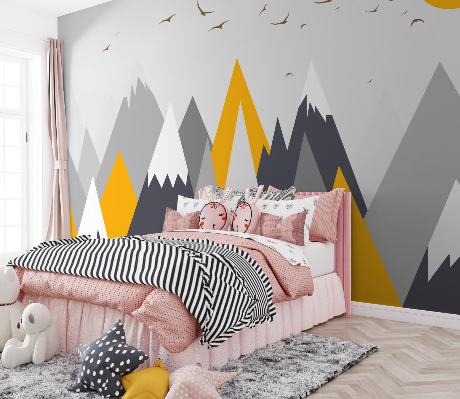 Papier peint La lumière du soleil inonde les sommets des montagnes