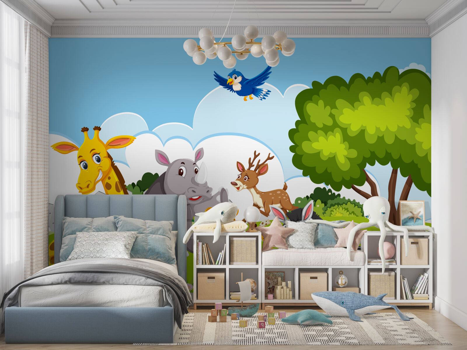 Papier peint une jeune entreprise se détend sur la pelouse