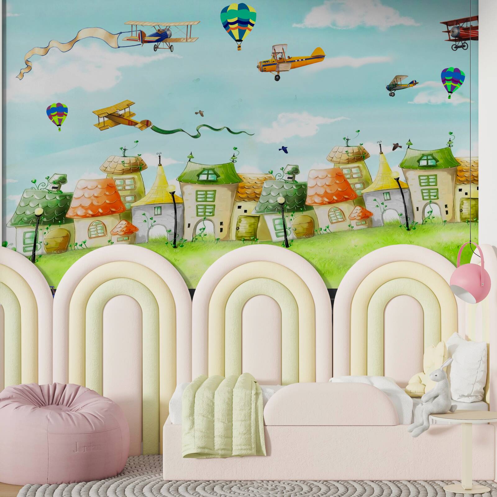 Papier peint les voitures sur l'autoroute et les avions