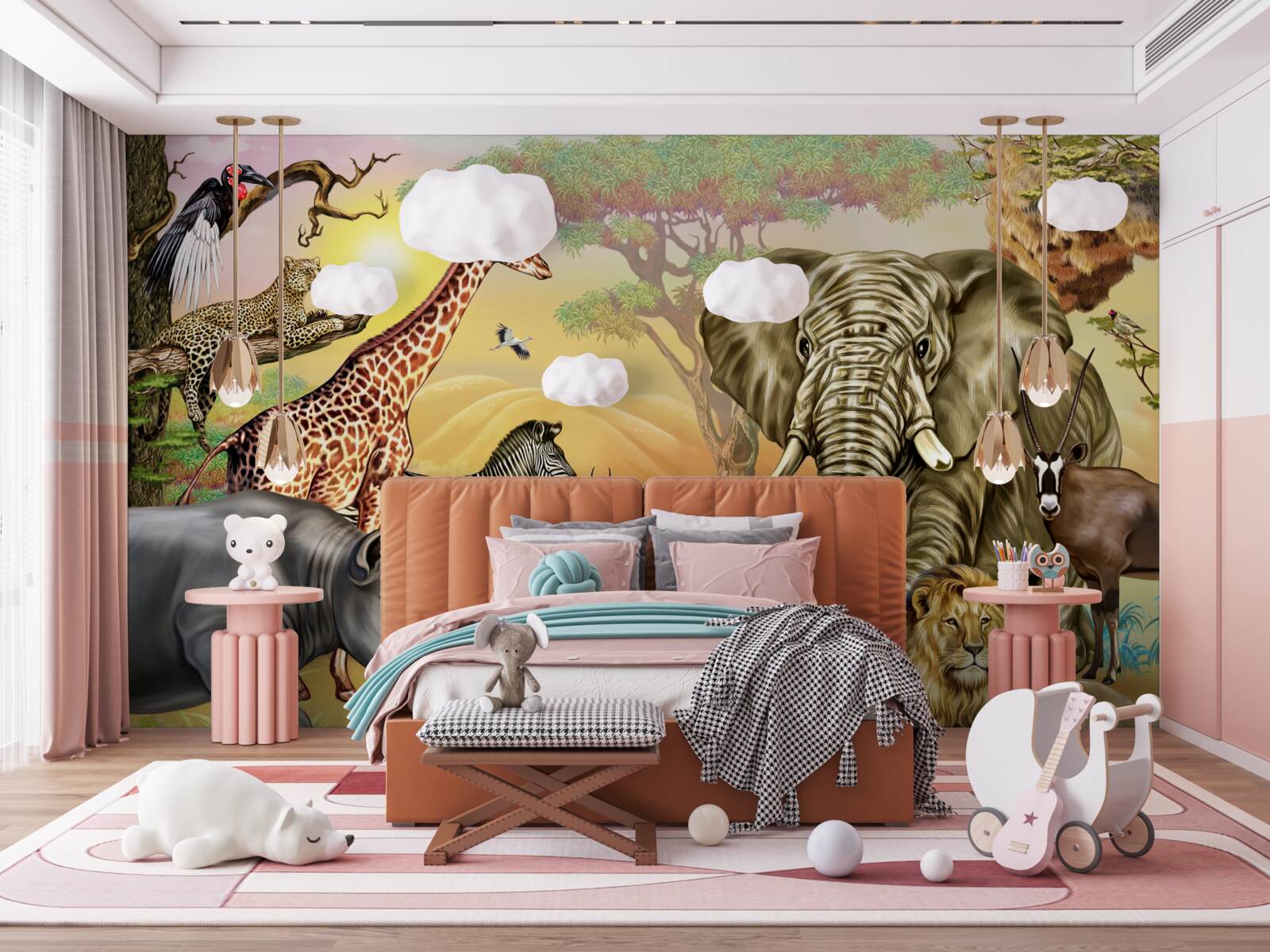 Papier peint grande famille tropicale