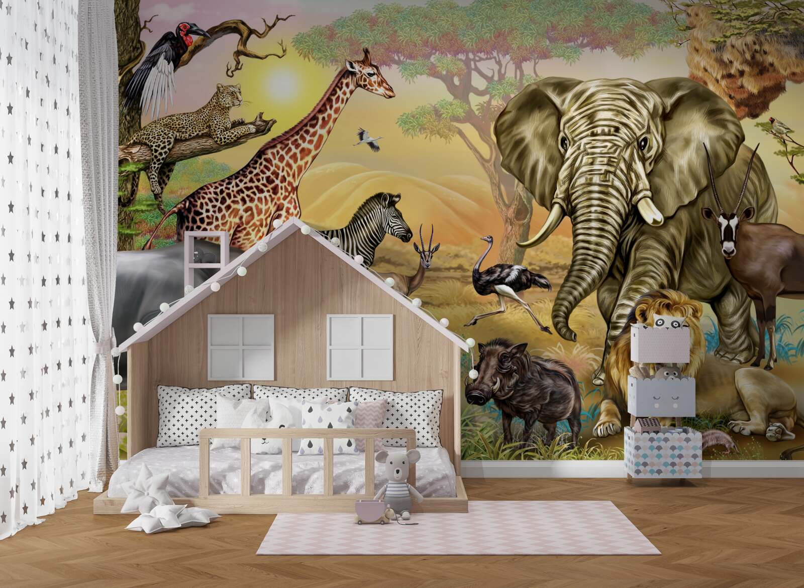 Papier peint grande famille tropicale