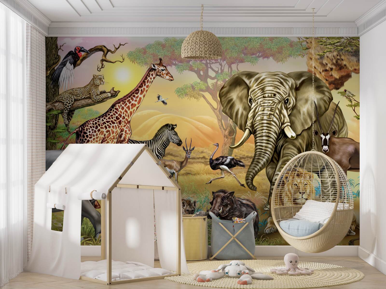 Papier peint grande famille tropicale