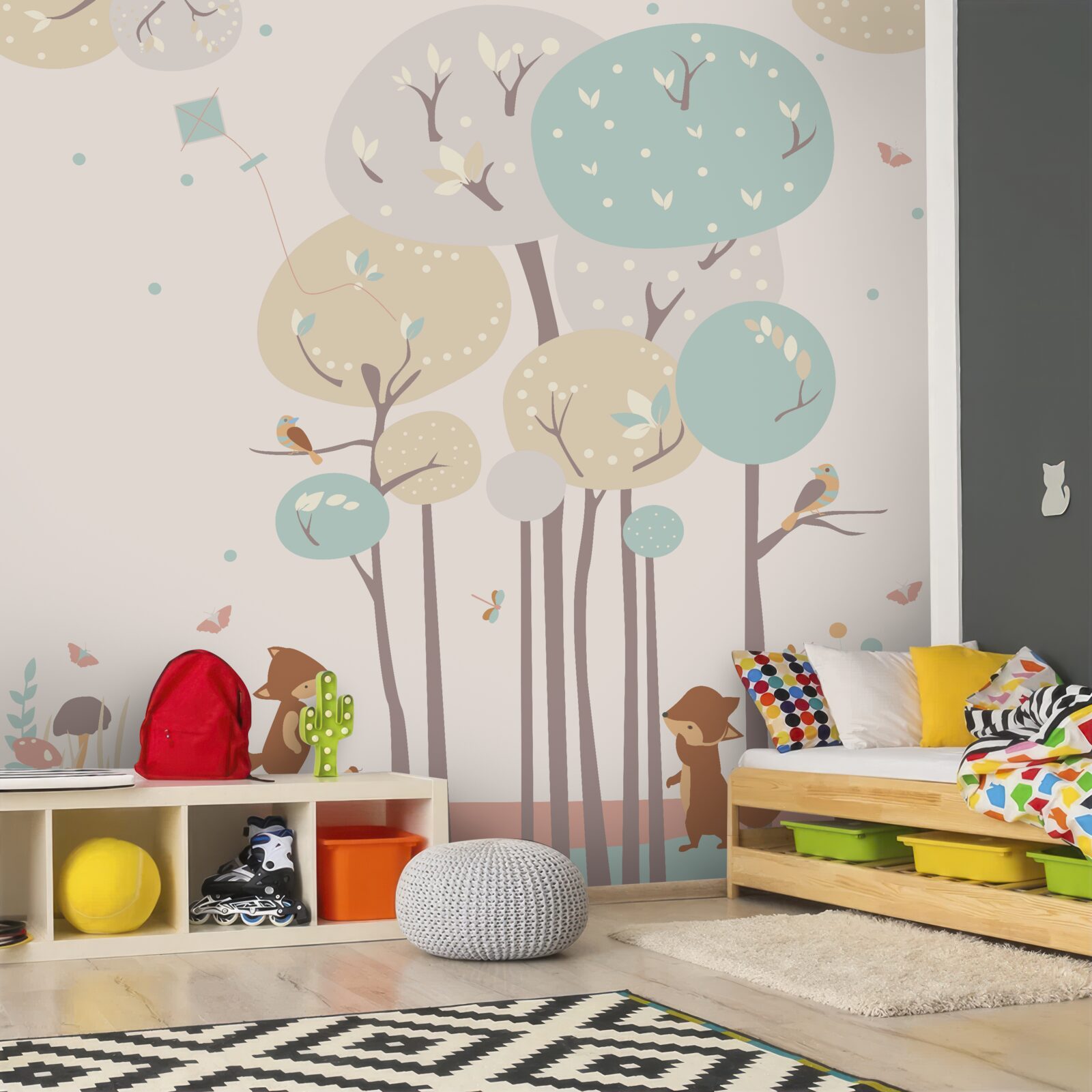 Papier peint les écureuils cherchent une cabane