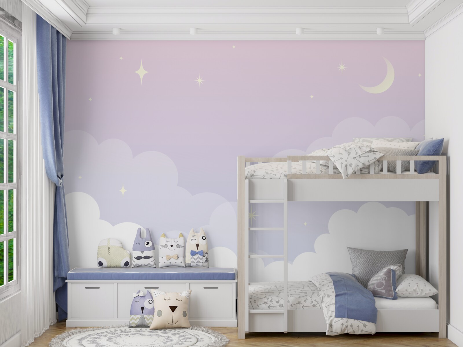 Papier peint le ciel est dans les bras du sommeil et des étoiles brillantes