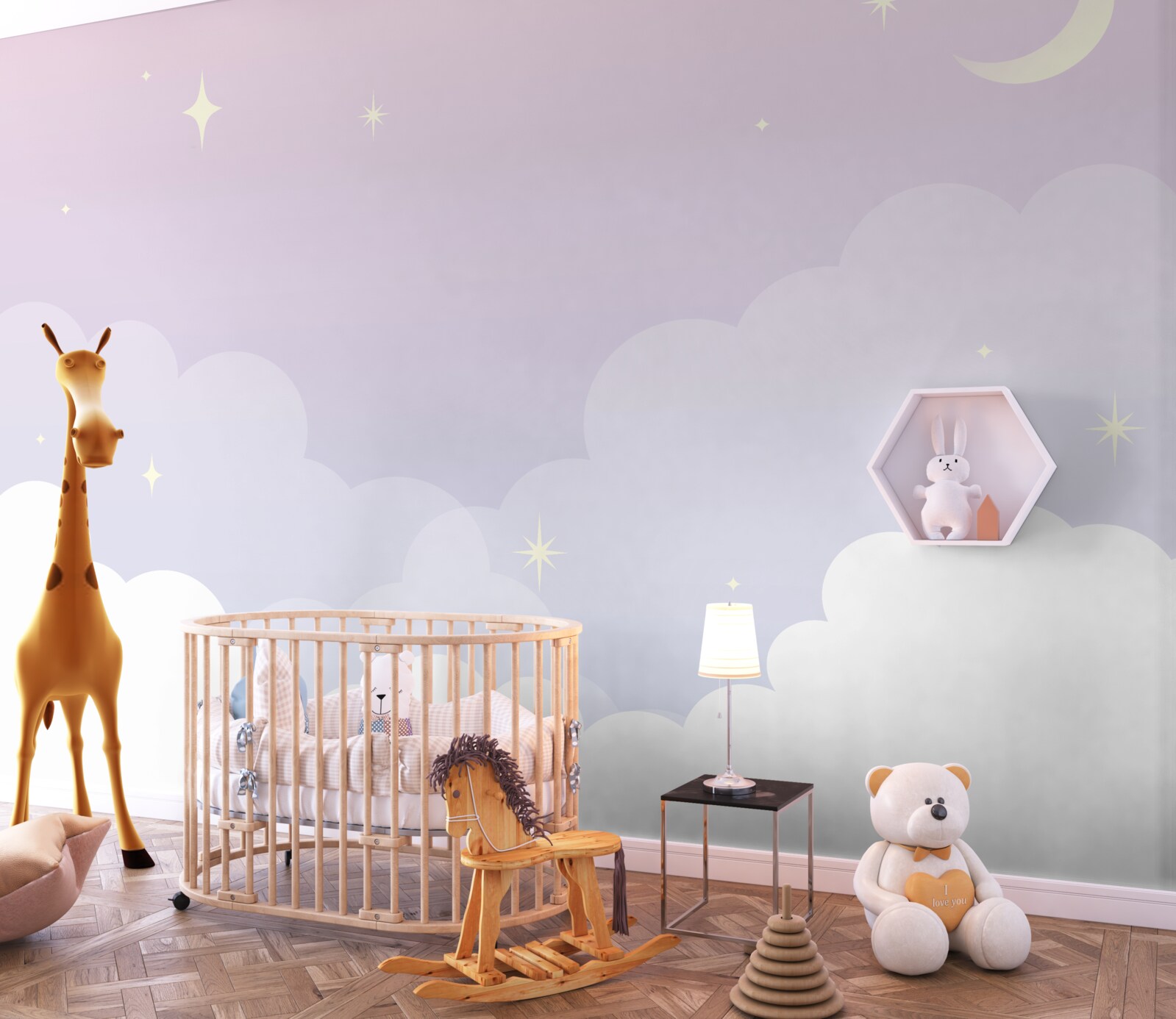 Papier peint le ciel est dans les bras du sommeil et des étoiles brillantes