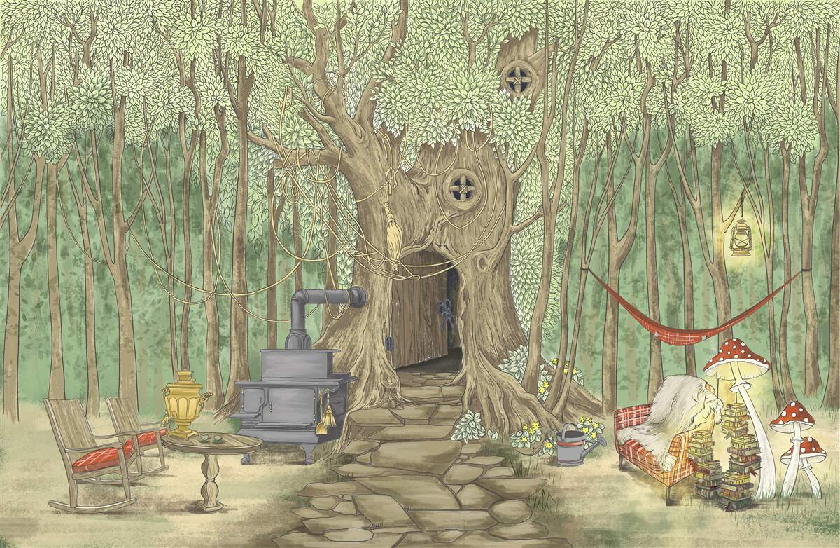 Papier peint Le confort d'une cabane dans la forêt