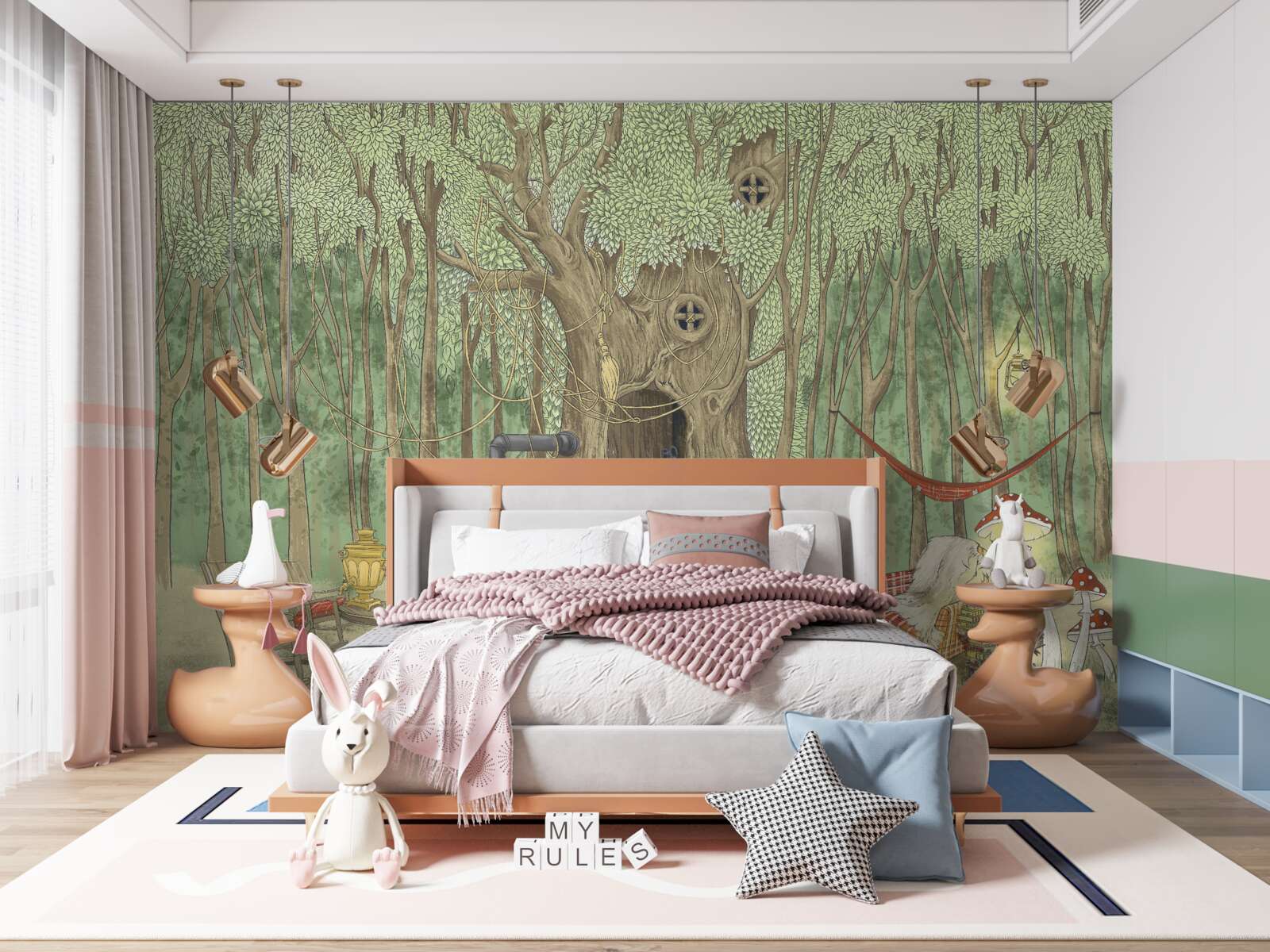 Papier peint Le confort d'une cabane dans la forêt