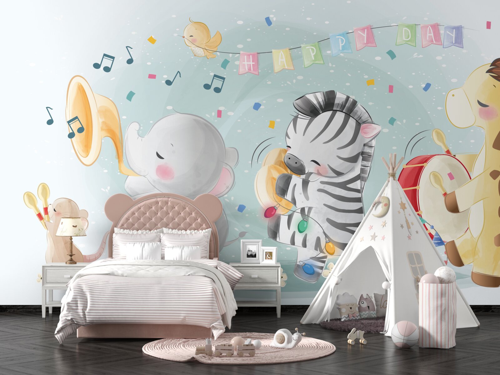 Papier peint groupe de jeunes artistes