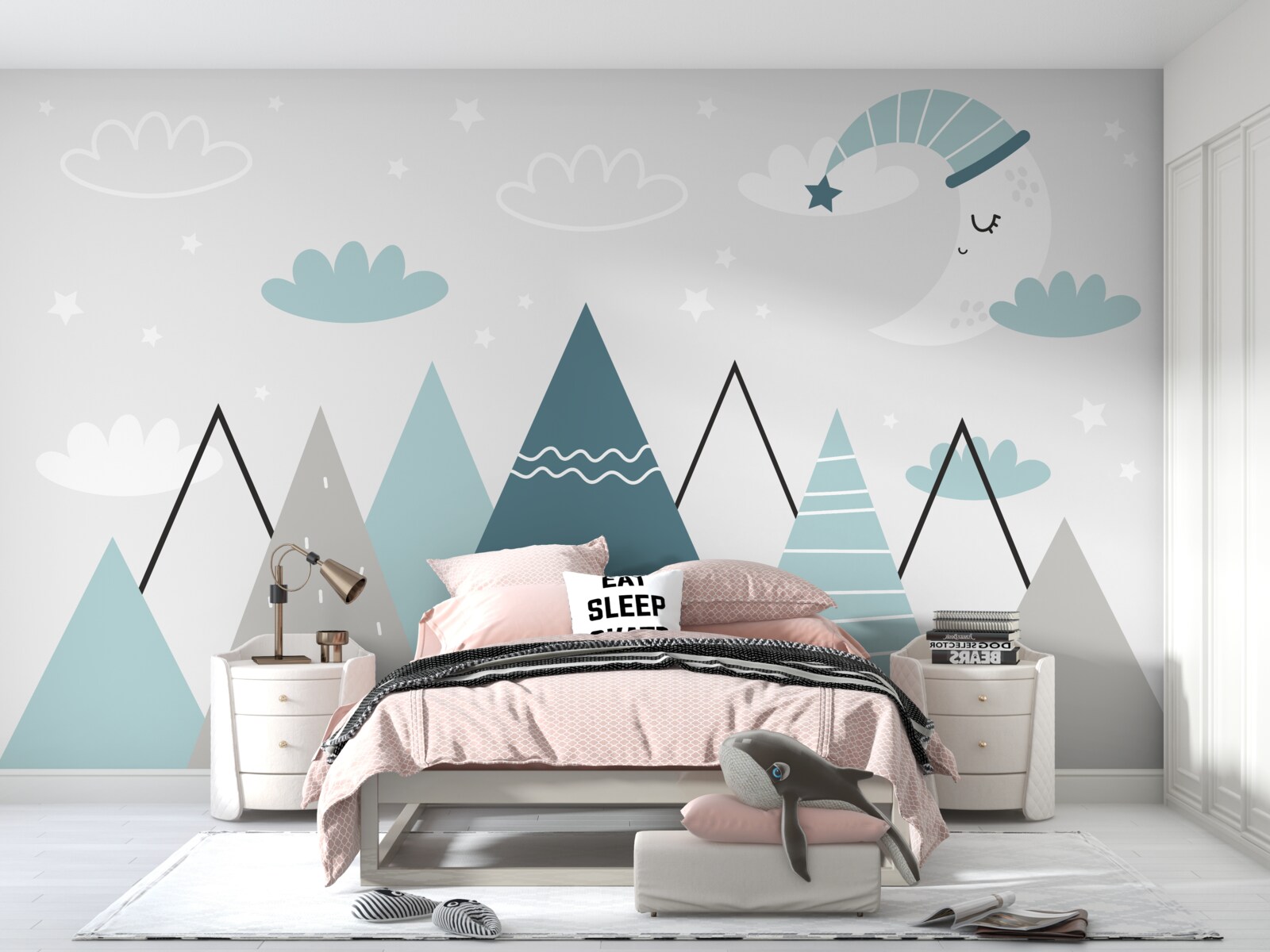 Papier peint les montagnes et la lune s'endorment