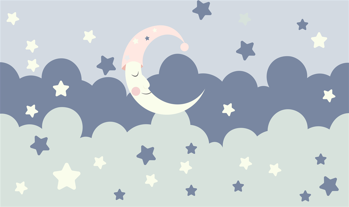 Papier peint la lune et les luminaires s'endorment