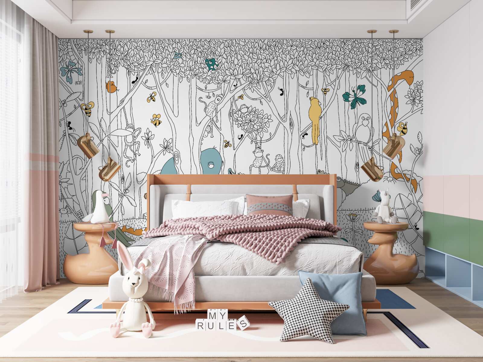 Papier peint animaux de la forêt pour les enfants