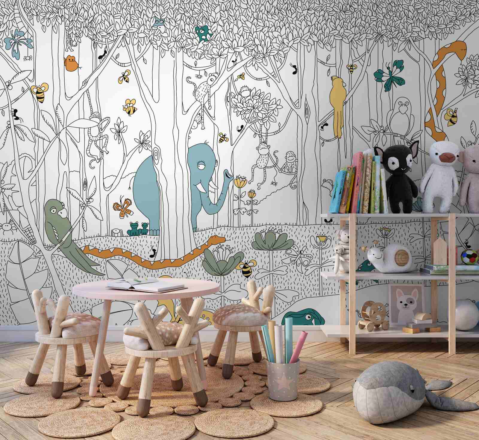 Papier peint animaux de la forêt pour les enfants