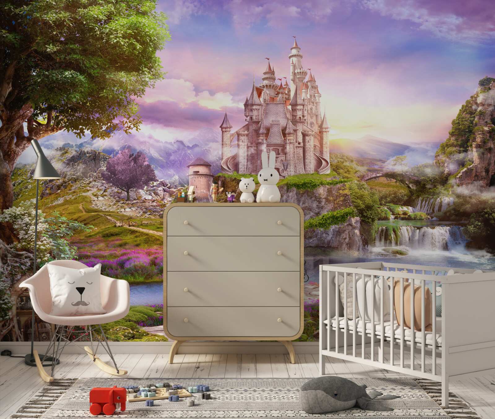 Papier peint de l'autre côté de la rivière se trouve une forteresse magique