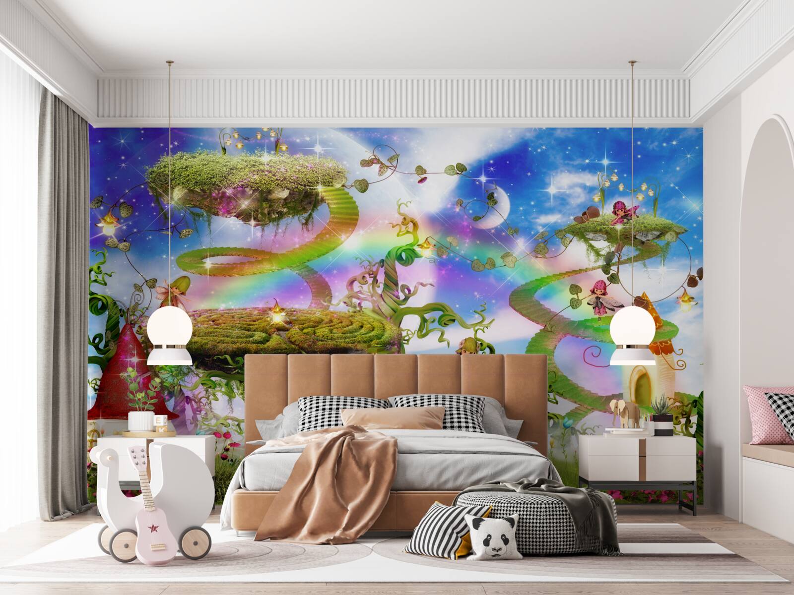 Papier peint une ville de rêve parmi les nuages