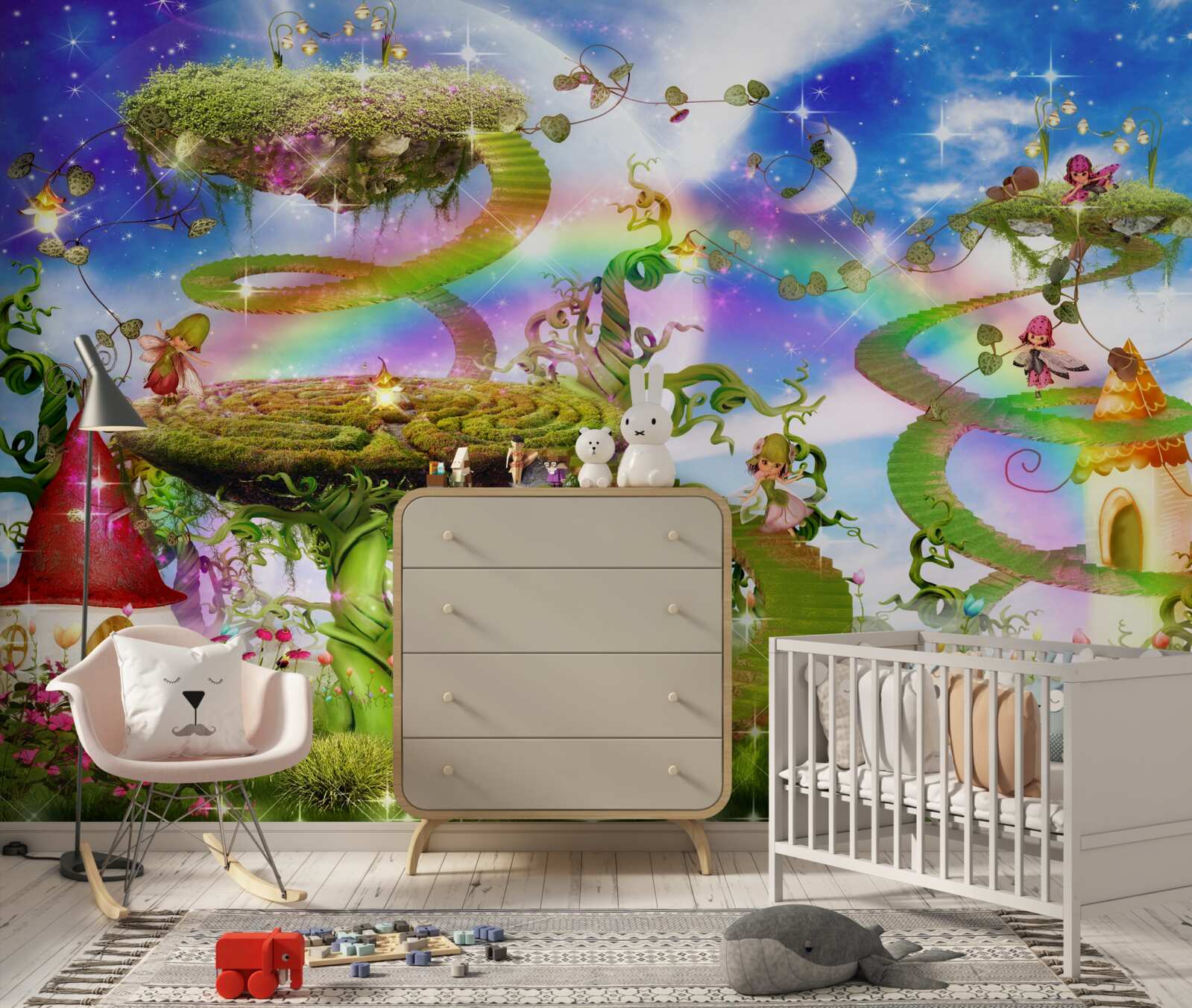 Papier peint une ville de rêve parmi les nuages