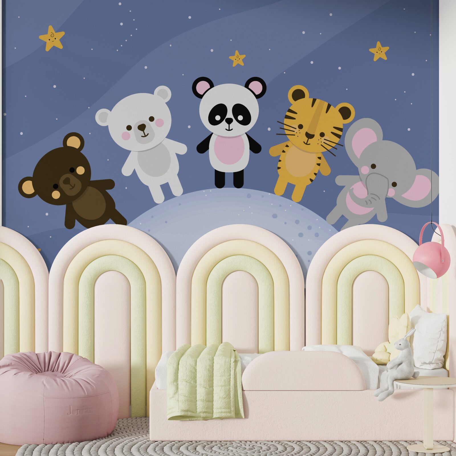 Papier peint des animaux vivant en harmonie les uns avec les autres