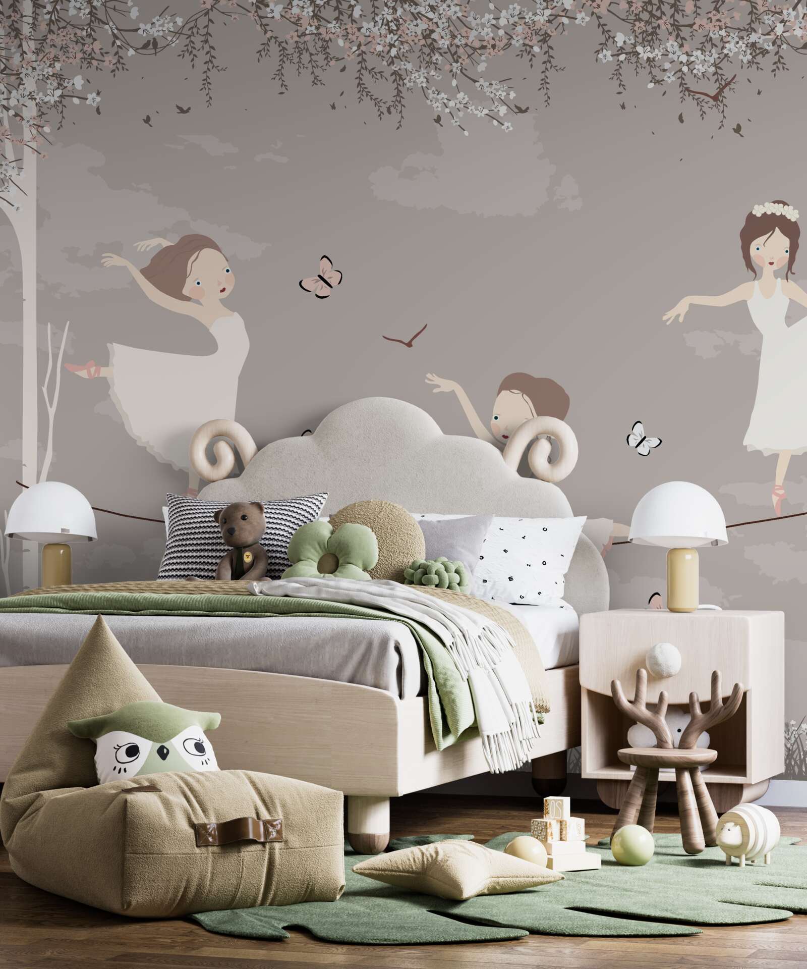 Papier peint filles acrobatiques sur une corde raide