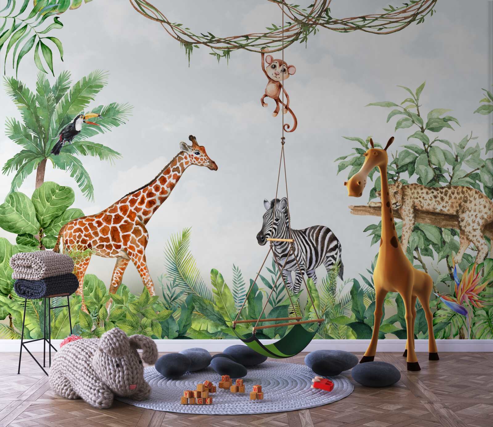 Papier peint Les animaux des régions tropicales se reposent