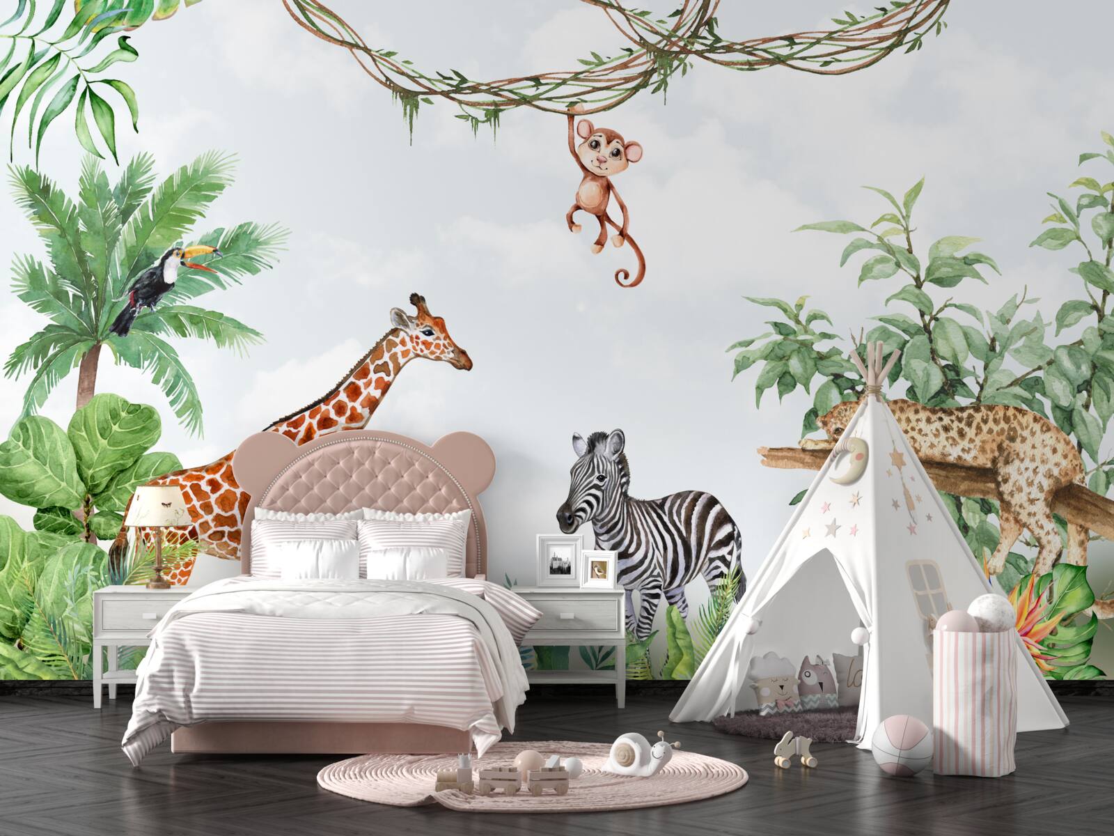 Papier peint Les animaux des régions tropicales se reposent