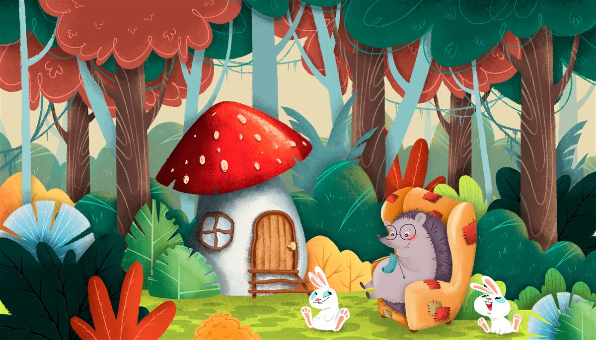 Papier peint maison de retraite pour hérisson