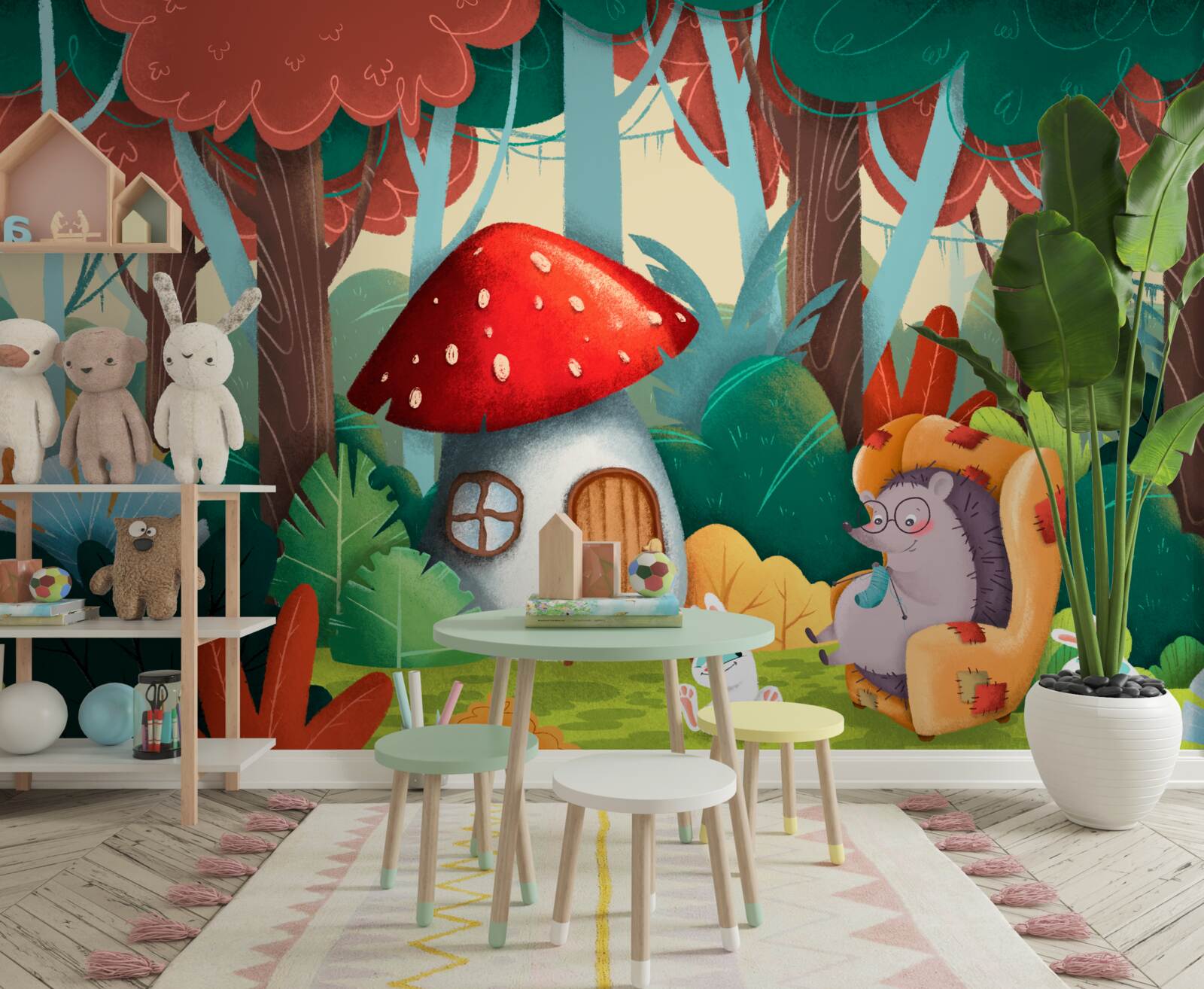 Papier peint maison de retraite pour hérisson