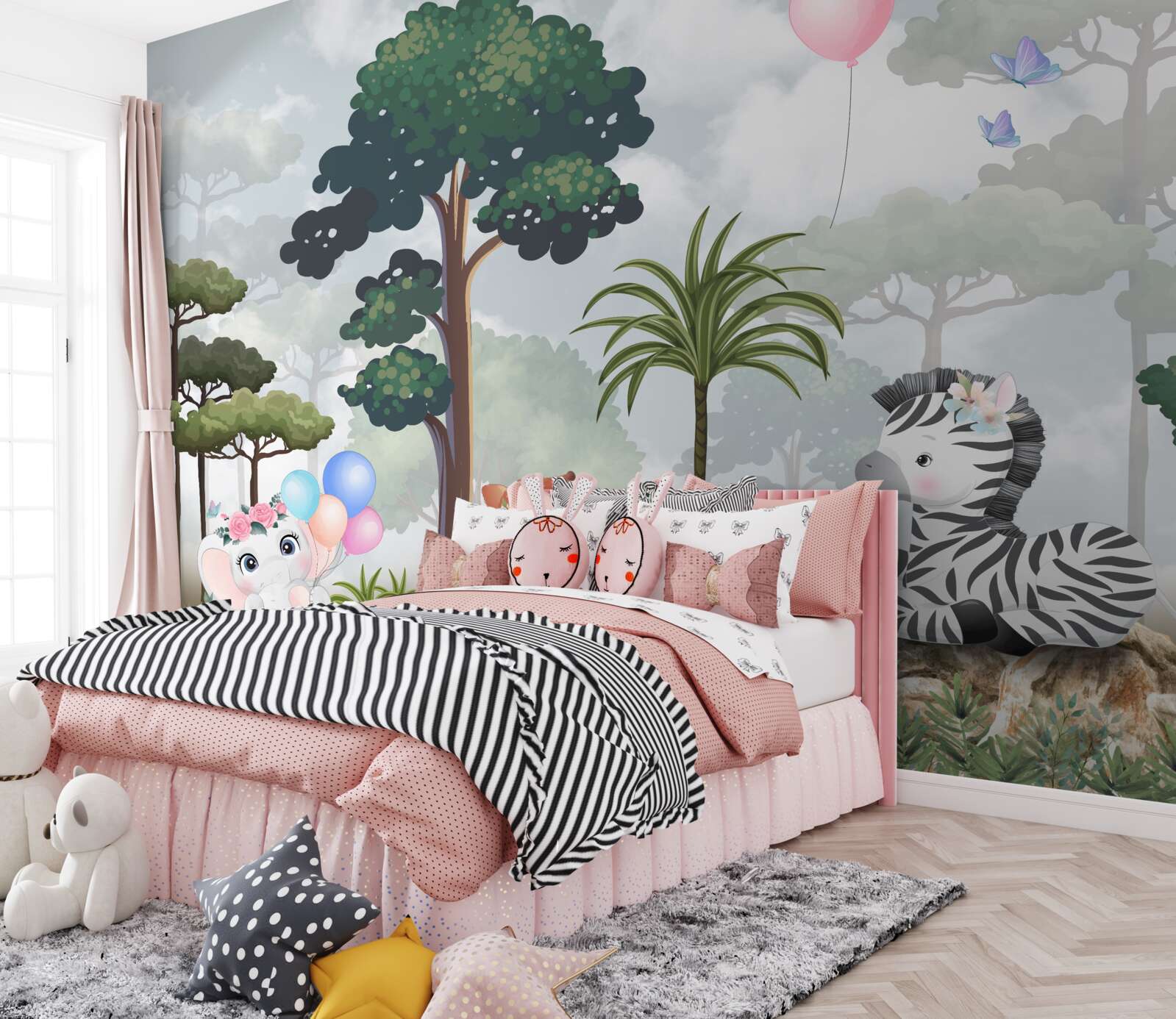 Papier peint Les animaux de la forêt fêtent leur anniversaire