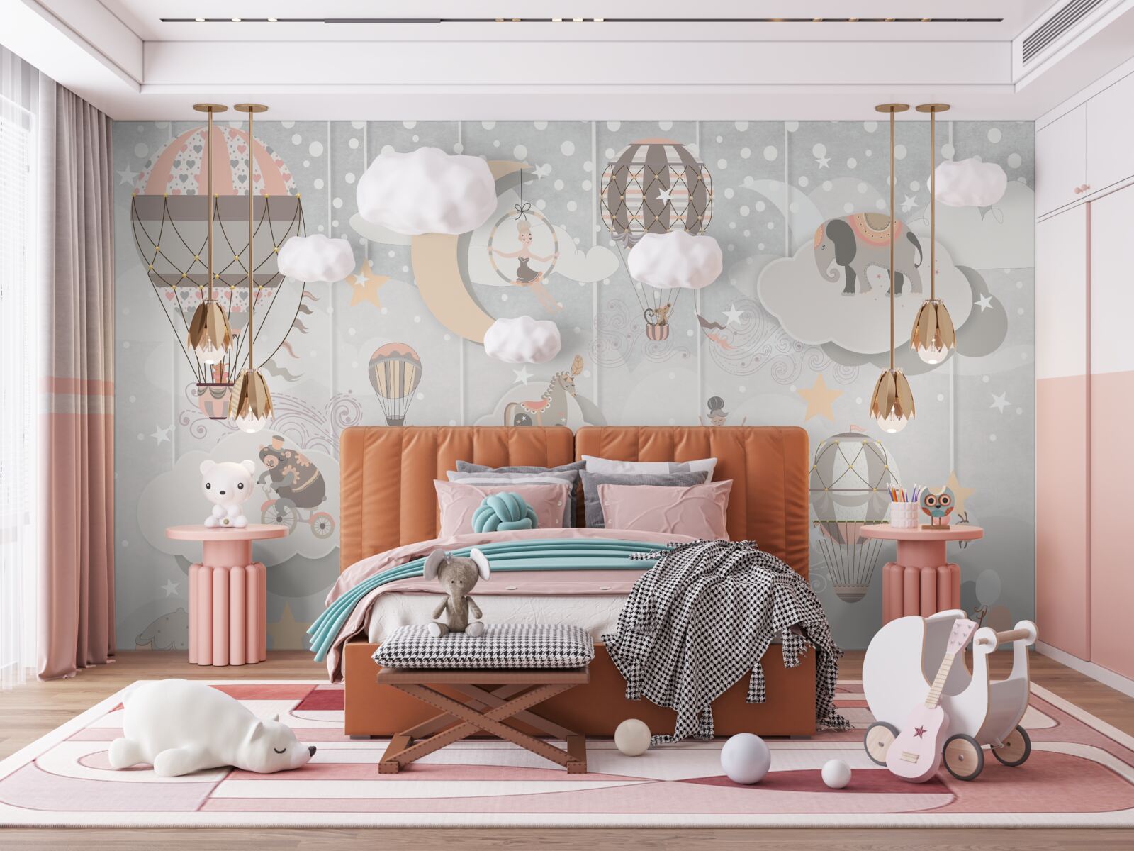 Papier peint la nuit, tous les animaux s'endorment