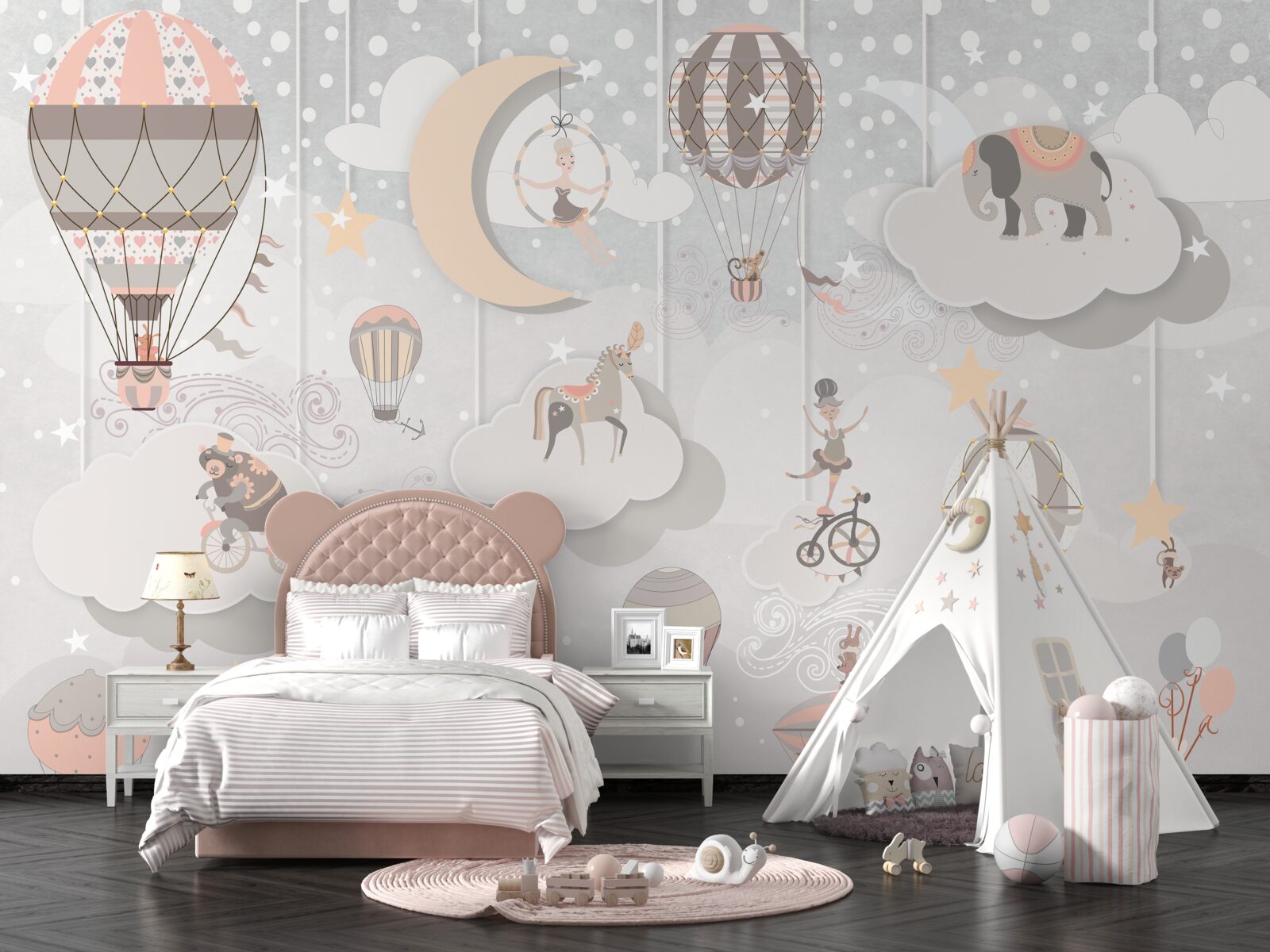 Papier peint la nuit, tous les animaux s'endorment