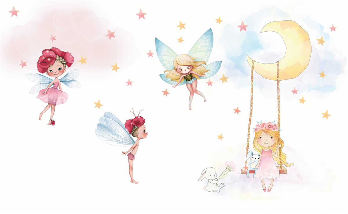 Papier peint des petites fées aux ailes gracieuses