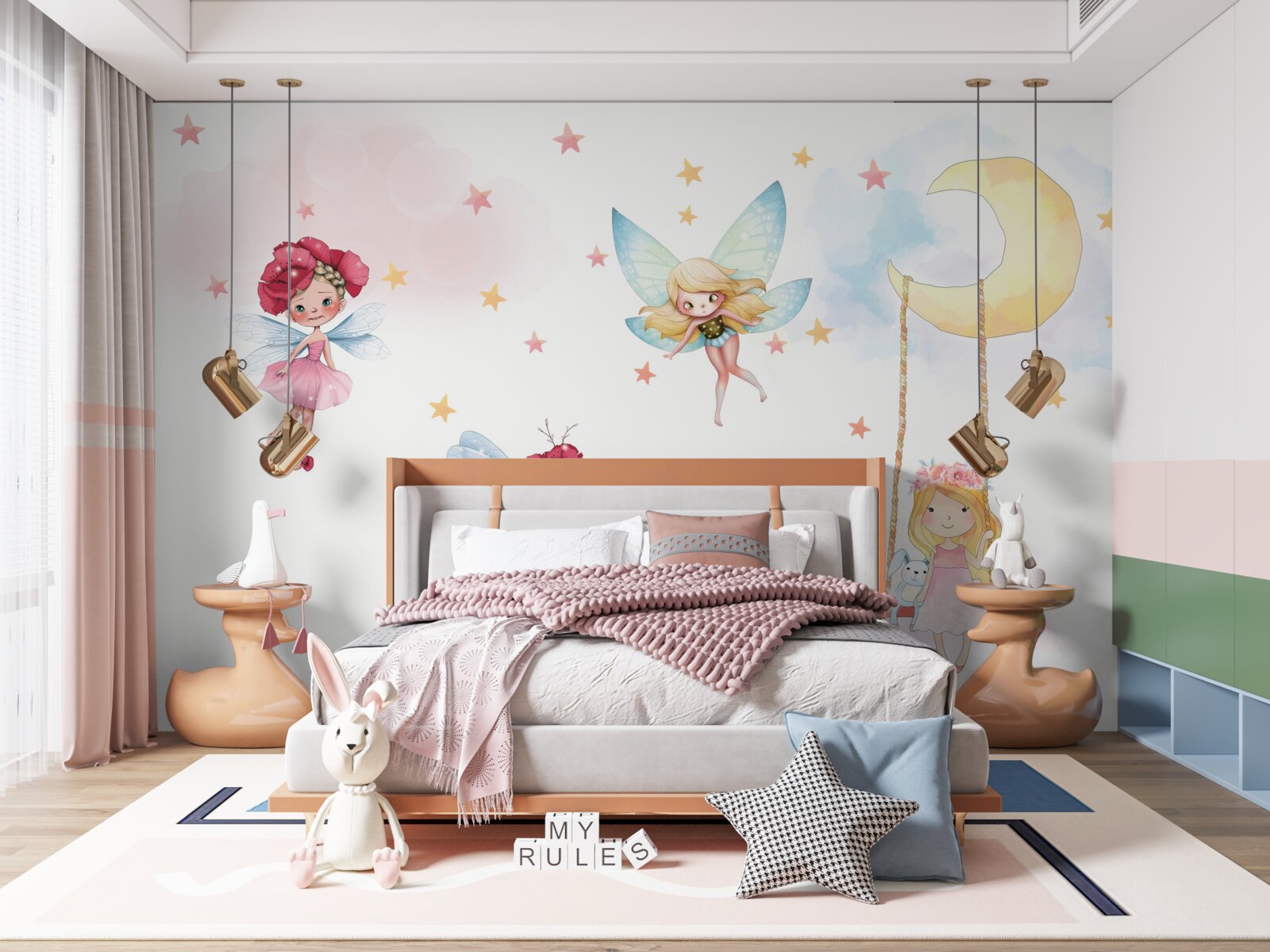 Papier peint des petites fées aux ailes gracieuses