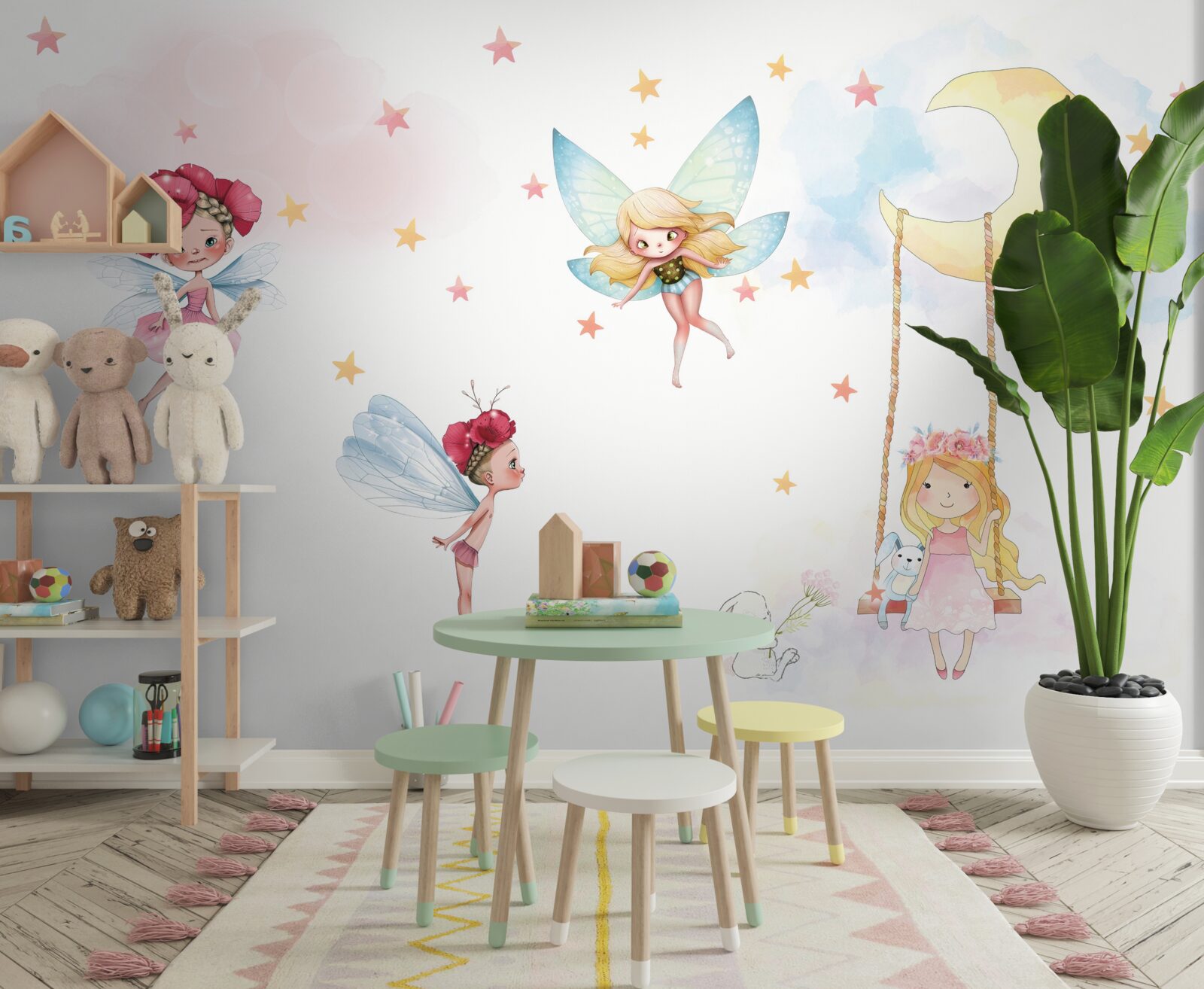 Papier peint des petites fées aux ailes gracieuses