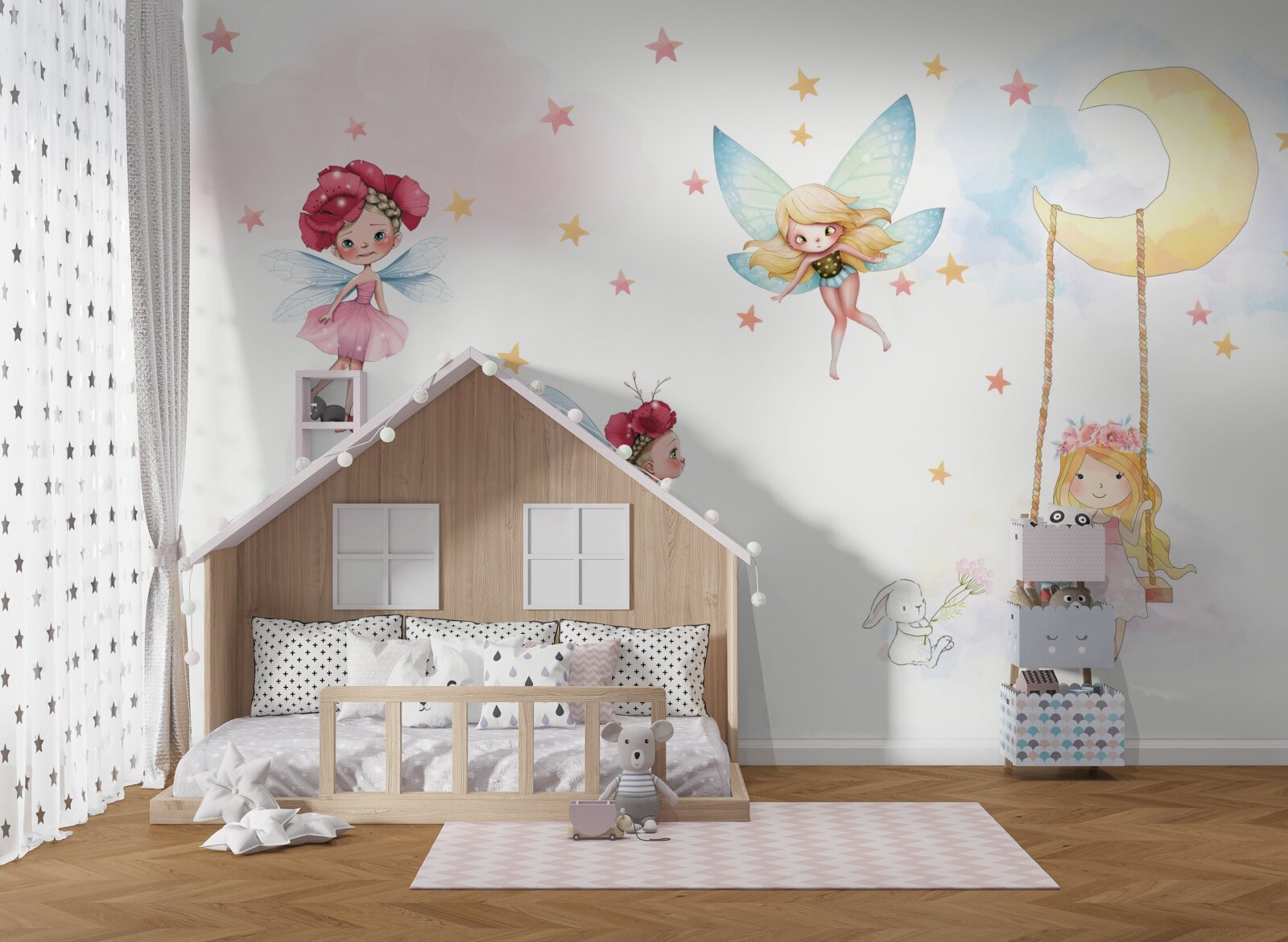 Papier peint des petites fées aux ailes gracieuses