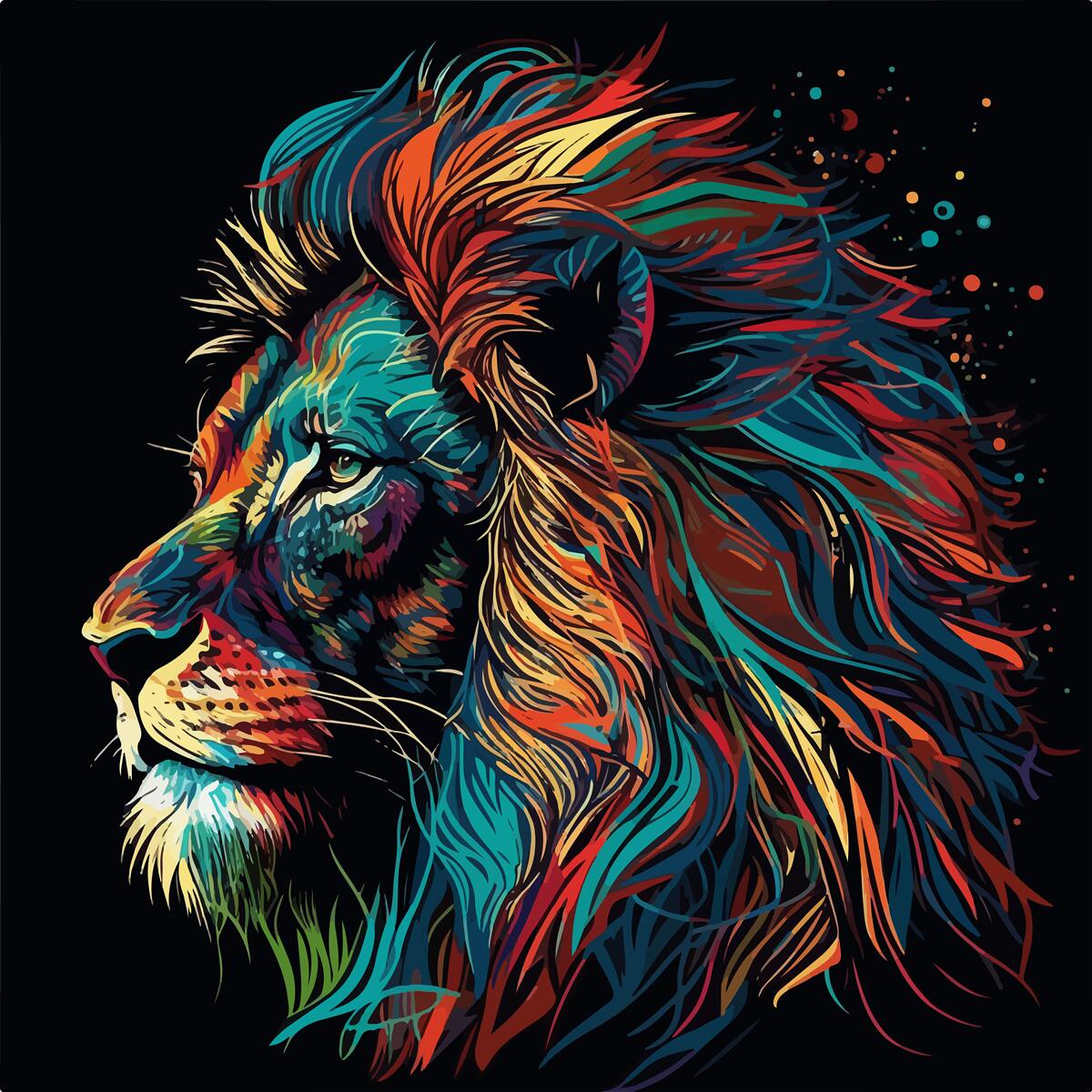 Papier peint image abstraite d'un tigre adulte