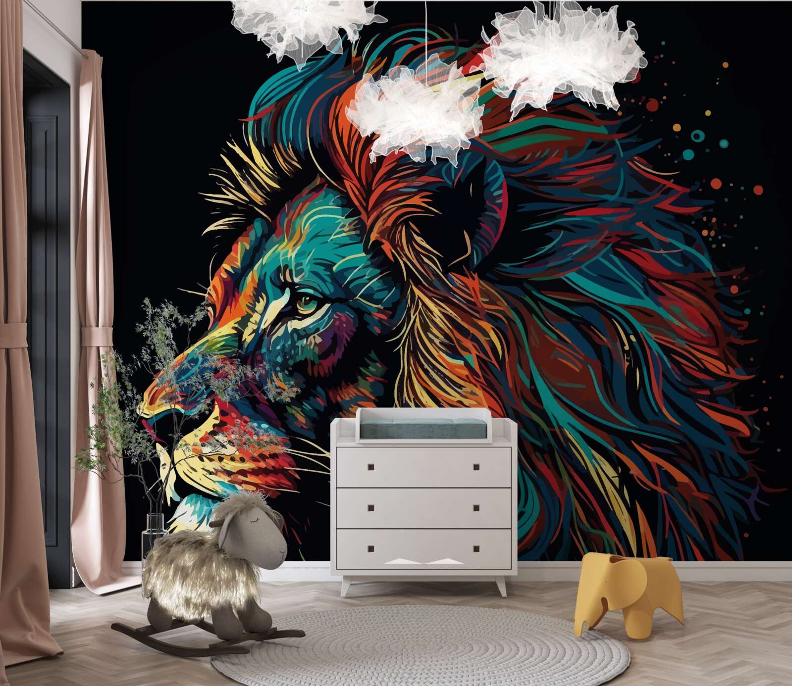 Papier peint image abstraite d'un tigre adulte